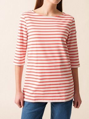 NWT Saint James Orange & White Striped Boatneck Phare Anti-Uv Tunic Size 10